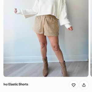 Ivy Elastic Shorts - Taupe
